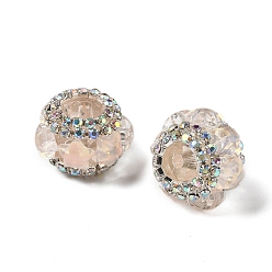 Бежевый Акриловые бусины-рондели со стразами, со смоляными звездными кабошонами, для ручек с бусинами, брелки, ювелирные изделия и ремесла, бежевые, 19.5x14.5 мм, отверстие : 2.5 мм