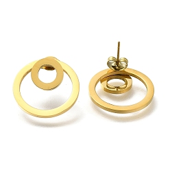 Золотой Ионное покрытие (ip) 304 серьги-гвоздики из нержавеющей стали, золотые, 19.5 мм