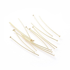 Golden 304 Stainless Steel Flat Head Pins, Golden, 35x0.7mm, Head: 1.5mm