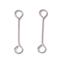 Нержавеющая Сталь Цвет Не тускнеет 304 подвески-соединители из нержавеющей стали, форма палочки, цвет нержавеющей стали, 15x2.5x0.5 мм, отверстие : 1.8 мм