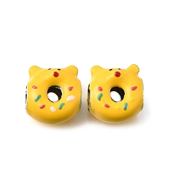 Медведь Эмали сплава Европейский бисером, бусины с большим отверстием, пончик, платина, медведь, 12x11x7 мм, отверстие : 4.5 мм