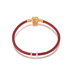 Красный Плетеные браслеты из нержавеющей стали в европейском стиле, с силиконовыми бусинами и латунными застежками, долговечный, красные, 7-1/4 дюйм (18.3 см), 2.3 мм
