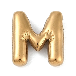 Letter M Ионное покрытие (ip) 304 подвески из нержавеющей стали, реальный 18 k позолоченный, Буква М, 18x16.5x5.5 мм, отверстие : 2.5 мм