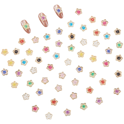 (52) Непрозрачная лаванда 60 шт. 10 цвета покрытия акриловые кабошоны, золотой металл обвитыми, цветок с часами, разноцветные, 9.5x10x2.5 мм, 6 шт / цвет