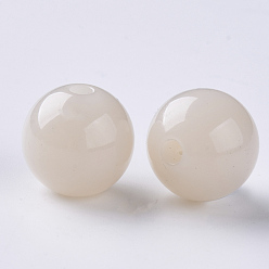 Rauch weiss Nachahmung Gelee Acrylperlen, Runde, Rauch weiss, 15.5x15 mm, Bohrung: 3 mm