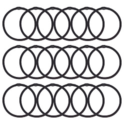 Black 18Pcs Rubber Stretch Loops, Cover with Polyester, Round, Black, 131x8mm