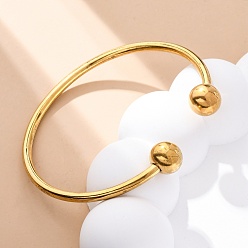 Золотой 304 из нержавеющей стали манжеты браслеты, браслеты с крутящим моментом для женщин, ионное покрытие (ip), золотые, 3/8 дюйм (1 см), внутренний диаметр: 1-7/8x2-1/4 дюйм (4.75x5.75 см)