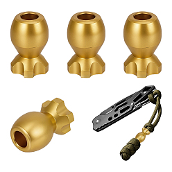 Золотой 4шт латунные бусины EDC европейские, бусины из парашютной нити, бусины с большим отверстием, ремешок для ножа, брелок-браслет, торпеда, золотые, 20x13 мм, отверстие : 6.5 мм