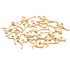 Золотой 201 подвески из нержавеющей стали, клятвы кенгуру, золотые, 11x19x1 мм, отверстие : 1.2 мм