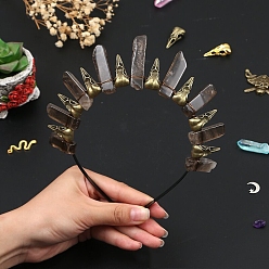 Дымчатый Кварц Резинки для волос из натурального дымчатого кварца, аксессуары для волос для женщин и девочек, 185x155x15 мм