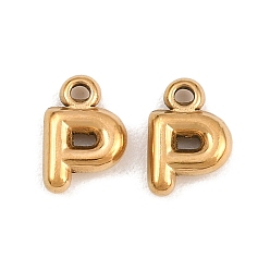 Letter P 304 подвески из нержавеющей стали, письмо амулеты, ионное покрытие (ip), Письмо P, 9.5~10x2.5~9x2.5 мм, отверстие : 1.2 мм