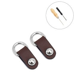 Кокосово-Коричневый Застежки для подвески из сплава и искусственной кожи, платина, кокосового коричневый, 41x14 мм