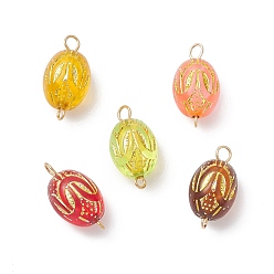 (52) Непрозрачная лаванда Подвески-соединители с акриловым покрытием и золотым металлом, с 304 двойными петлями из нержавеющей стали, разноцветные, 19.5x10 мм, отверстия : 1.6 mm и 2.5 мм