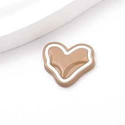 BurlyWood Spray Painted Acrylic Cabochons, Heart, BurlyWood, 20x22mm