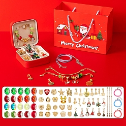 Золотой Комплекты рождественских браслетов и ожерелий своими руками, включая бусины, , цепи, ожерелья, золотые, 5-7/8x5-1/2x2-3/4 дюйм (15x14x7 см), 66 шт