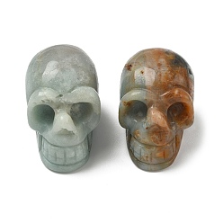 Flower Amazonite Хэллоуин натуральный цветок амазонит витрины украшения, украшения для дома, череп, 35~37x30~31x48~50.5 мм