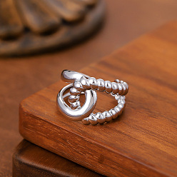 Нержавеющая Сталь Цвет 304 открытые кольца манжеты из нержавеющей стали, крестик, цвет нержавеющей стали, 20 мм