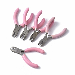 Pink (бракованные товары, распродажа остатков: пожелтевшие и ржавые) 45# Ювелирные плоскогубцы из углеродистой стали, Бокорезы, бокорезы, полирование, розовые, 7.55x4.7x0.85 см