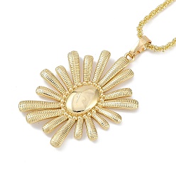 Настоящее золото 18K Подвеска в виде солнца из латуни с покрытием стойки, без кадмия и без свинца, долговечный, реальный 18 k позолоченный, 17.72 дюйм (45 см)