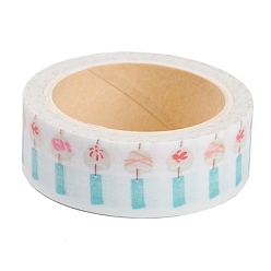 Glocke Dekorative Papierbänder, Klebebänder, für DIY Scrapbooking liefern Geschenkdekoration, Glockenmuster, 1.5x4.4 cm, 7 m / Rolle