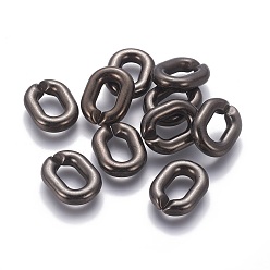 Gunmetal CCB Plastic Linking Rings, Oval, Gunmetal, 19.5x15x4.5mm, Hole: 6x10mm