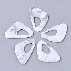 Белый Акриловые подвески, Стиль имитация драгоценных камней, треугольные, белые, 44x27.5x3.5 мм, Отверстие : 10x18 мм , около 274 шт / 500 г