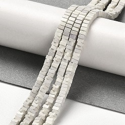 Белый Дым Природный агат бисер нитей, окрашенные, квадратный, серый, 2.5x2.5x1.5 мм, отверстие : 1 мм, около 236 шт / нитка, 15.08'' (38.3 см)