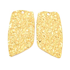 Настоящее золото 18K Ионное покрытие (ip) 304 большие подвески из нержавеющей стали, , Шарм неправильного прямоугольника, реальный 18 k позолоченный, 50x25x2 мм, отверстие : 3 мм