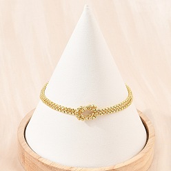 Real 18K Gold Plated Brass Box Chain Knot 2-Strand Bracelets for Women, Rack Plating, Long-Lasting Plated, Cadmium Free & Lead Free, Real 18K Gold Plated, 6.97 inch(17.7cm)