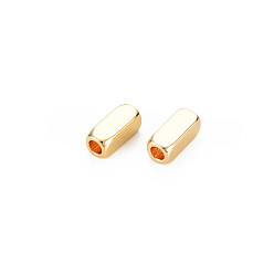 Real 18K Gold Plated Rack Plating Brass Beads, Nickel Free, Cuboid, Real 18K Gold Plated, 6x2.5x2.5mm, Hole: 1.6mm