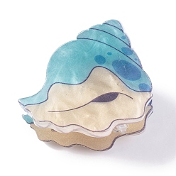 Темно-бирюзовый Симпатичные мини-заколки для волос из акрила в форме ракушки, аксессуары для волос для девочек, темные бирюзовый, 24x28x22.5 мм