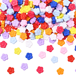 (52) Непрозрачная лаванда Непрозрачные акриловые бусины, цветок, разноцветные, 8x8.5x3.5 мм, отверстие : 1.8 мм, 500 шт / комплект