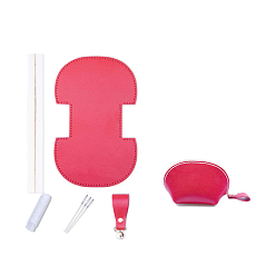 Помидор Набор для самостоятельного изготовления кошелька в форме ракушки на молнии, включая материалы для сумок из коровьей кожи, помидор, 115x73x58 мм