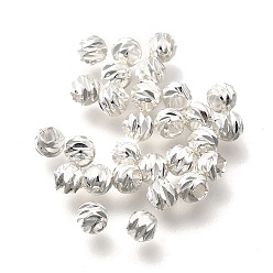 Посеребрённый Латунные бусины, долговечный, спираль круглый, без никеля , 925 серебро покрытием, 3.5 мм, отверстие : 1.4 мм