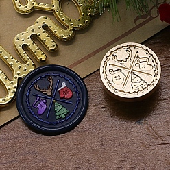 Mixed Shapes Рождественская серия сургучная печать латунная головка штампа, для сургучной печати, золотые, разнообразные, 25x14 мм, внутренний диаметр: 7.5 мм