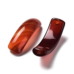 Red Agate Natural Red Agate Connector Charms, Dyed & Heated, Curved Rectangle Links, 8~9x34~35.5x4.5~5mm, Hole: 1.2~2.3mm