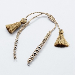 Темный Хаки Плетеные шнур нейлона для поделок браслет решений, с 304 фурнитурой из нержавеющей стали, Темный хаки, 6 дюйм ~ 6-3/4 дюйм (150~170 мм) x 1~5x1~2 мм