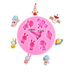 Ярко-Розовый Силиконовые формы для показа, формы для литья смолы, инструменты для производства глиняных ремесел, плоско-круглые, ярко-розовый, 90x11 мм