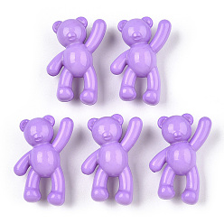 Средняя Орхидея Непрозрачные акриловые подвески, медведь, средне орхидеи, 37x28x13 мм, отверстие : 2.5 мм, Около 133 шт / 500 г