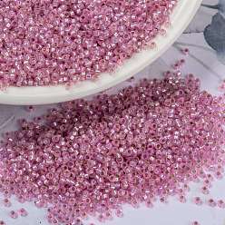 (RR644) Dyed Hot Pink Silverlined Alabaster MIYUKI Round Rocailles Beads, Japanese Seed Beads, 15/0, (RR644) Dyed Hot Pink Silverlined Alabaster, 15/0, 1.5mm, Hole: 0.7mm, about 27777pcs/50g