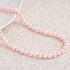 Pink 2 нити из перламутровых стеклянных жемчужных бусин, круглые, розовые, 10 мм, отверстие : 1.2 мм, около 41 шт / нитка