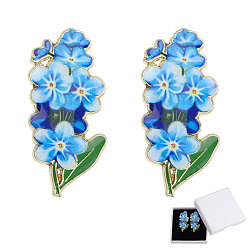 Синий 2 шт. булавка из цинкового сплава «Незабудка», золотые броши для рюкзака, синие, 39x18 мм
