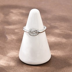 Прозрачный Латунные микро проложить пальцев кольца кубического циркония, узел, стойки покрытие, долговечный, без кадмия и без свинца, платина, прозрачные, внутренний диаметр: 18 мм