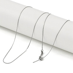 Нержавеющая Сталь Цвет 0.5мм 201 регулируемые ожерелья из нержавеющей стали с цепочкой-слайдером для женщин и мужчин, не тускнеет, цвет нержавеющей стали, 19.69 дюйм (50 см)