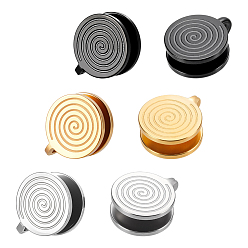 (52) Непрозрачная лаванда 6шт. 3 цвета 304 серьги-манжеты из нержавеющей стали Vortex, украшения в стиле панк для мужчин и женщин, разноцветные, 11x11.5x17 мм, 2 шт / цвет