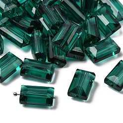 Темный Голубой К 9 стекло, имитация Австрийские кристаллические шарики, класс AAA, граненые, прямоугольные, темные голубые, 10x15.5x7 мм, отверстие : 0.9~1 мм