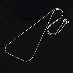 Платина Антикоррозийные модные унисекс родиевые 925 цепочки из стерлингового серебра, с застежками пружинного кольца, тонкая цепь, платина, 18 дюйм (45.7 см), 0.8 мм