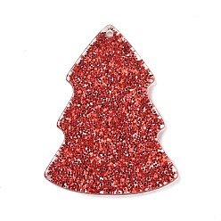 Красный Акриловый кабошоны, рождественская елка, красные, 35.5x27x2~2.5 мм