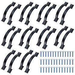 Черный 20шт. алюминиевые ручки для выдвижных ящиков, поворотные ручки, ручки шкафа, аксессуары для дверных ручек, с винтом, чёрные, 112x17.5x23.5 мм
