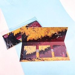 Золотистый Квадрат с блокнотом для заметок с рисунком пейзажа, наклейки с наклейками, для офисного школьного чтения, золотые, 60x60 мм, 20 листы / стиль, 3 стили, 60 листы/книга